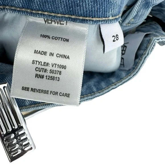 Vervet Womens Drew Distressed High Rise Jeans Sz 28 Cropped Light Wash Cotton - Picture 4 of 5